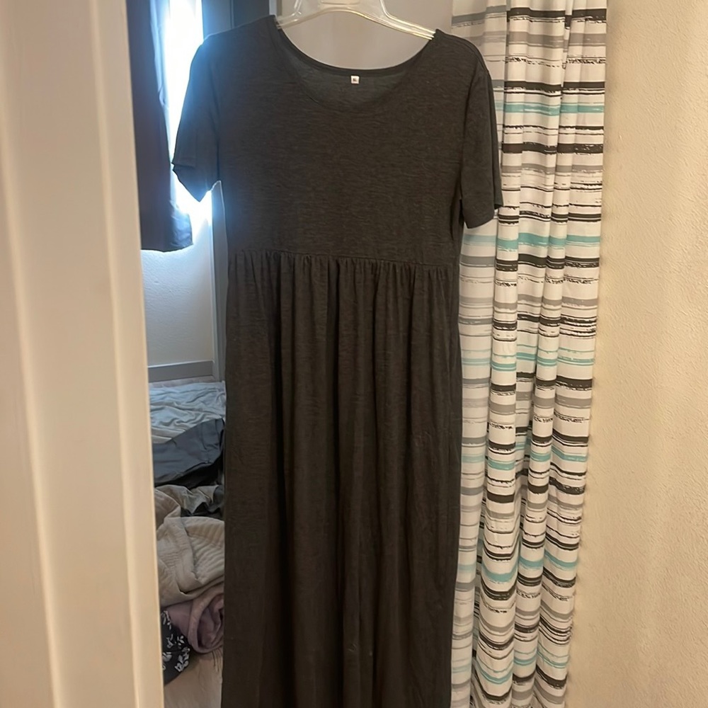 Long grey fall dress
